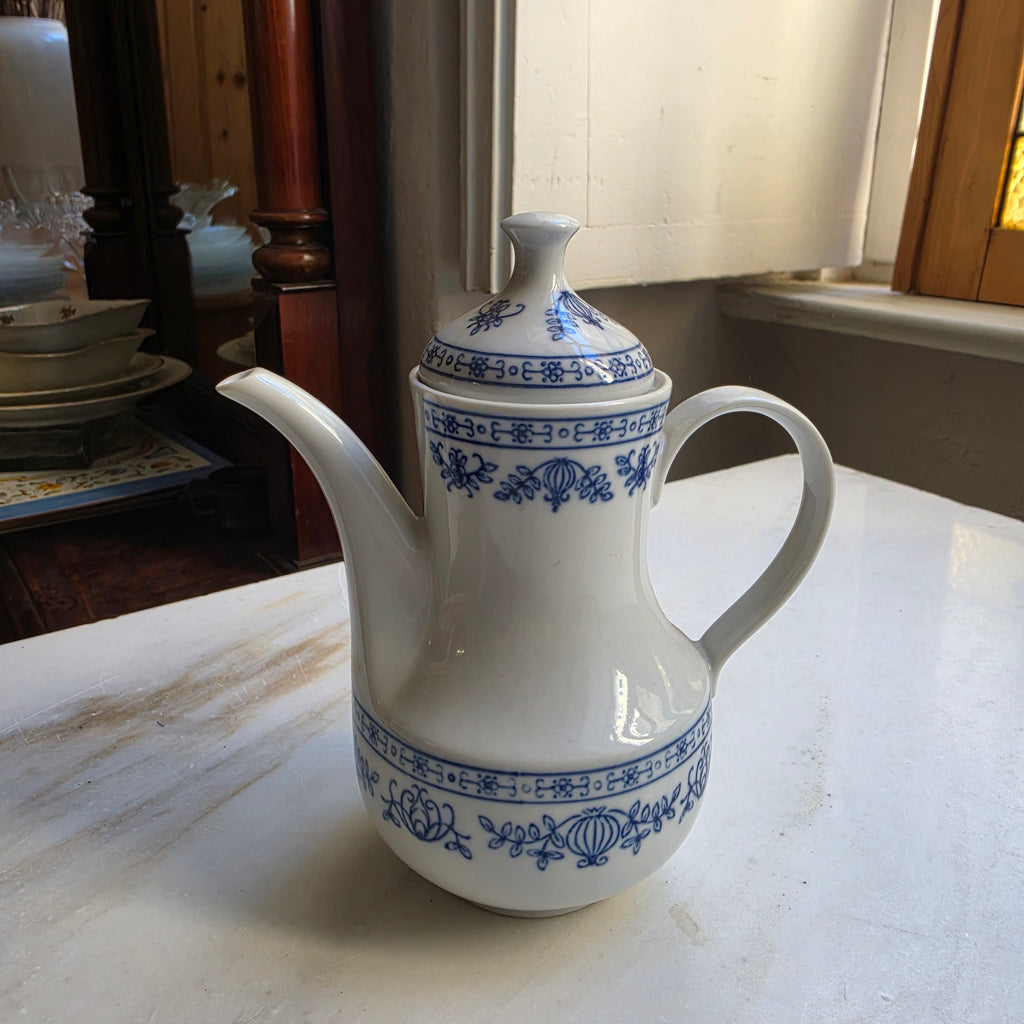 Kahla GDR Zwiebelmuster Tee Kaffeekanne Kanne Mokka Vintage blau weiß kobaltunterglasur