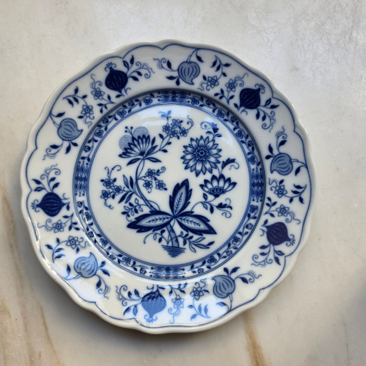 Vintage Tirschenreuth Bavaria Teller "Zwiebelmuster" – Echt Cobalt, Unterglasur