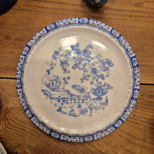 Antiker Kannen Untersetzer China-Blau Porzellanblau weiß wie Sorau