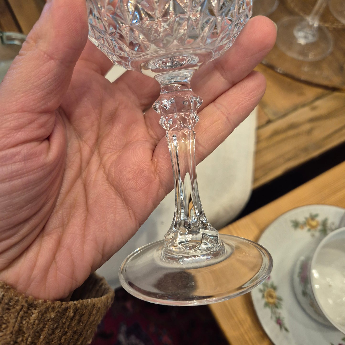 Weinglas Longchamp Art Cristal d'Arques mit Goldrand