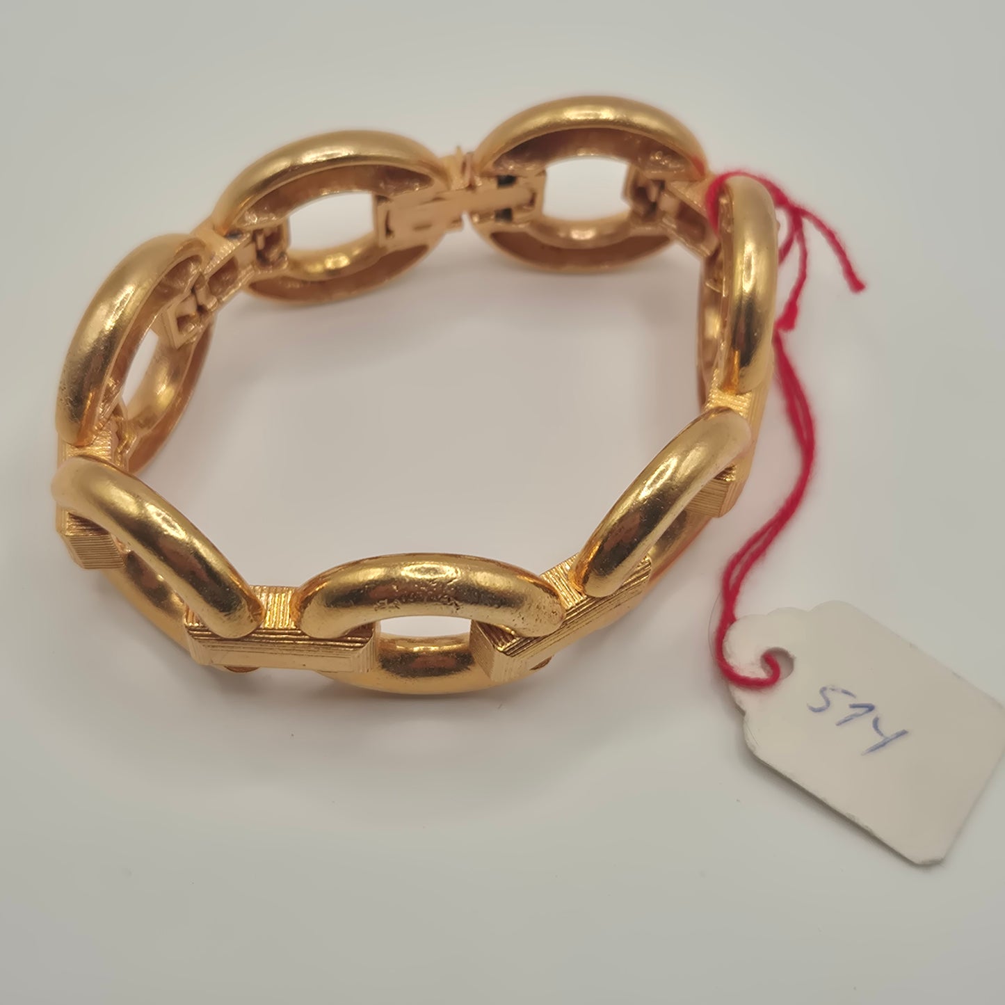 Goldenes Vintage Armband massiv Metall Statement 80er Jahre