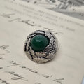 Einzigartige Vintage Brosche Antik 50er Jahre Silber Grün Art Jugendstil