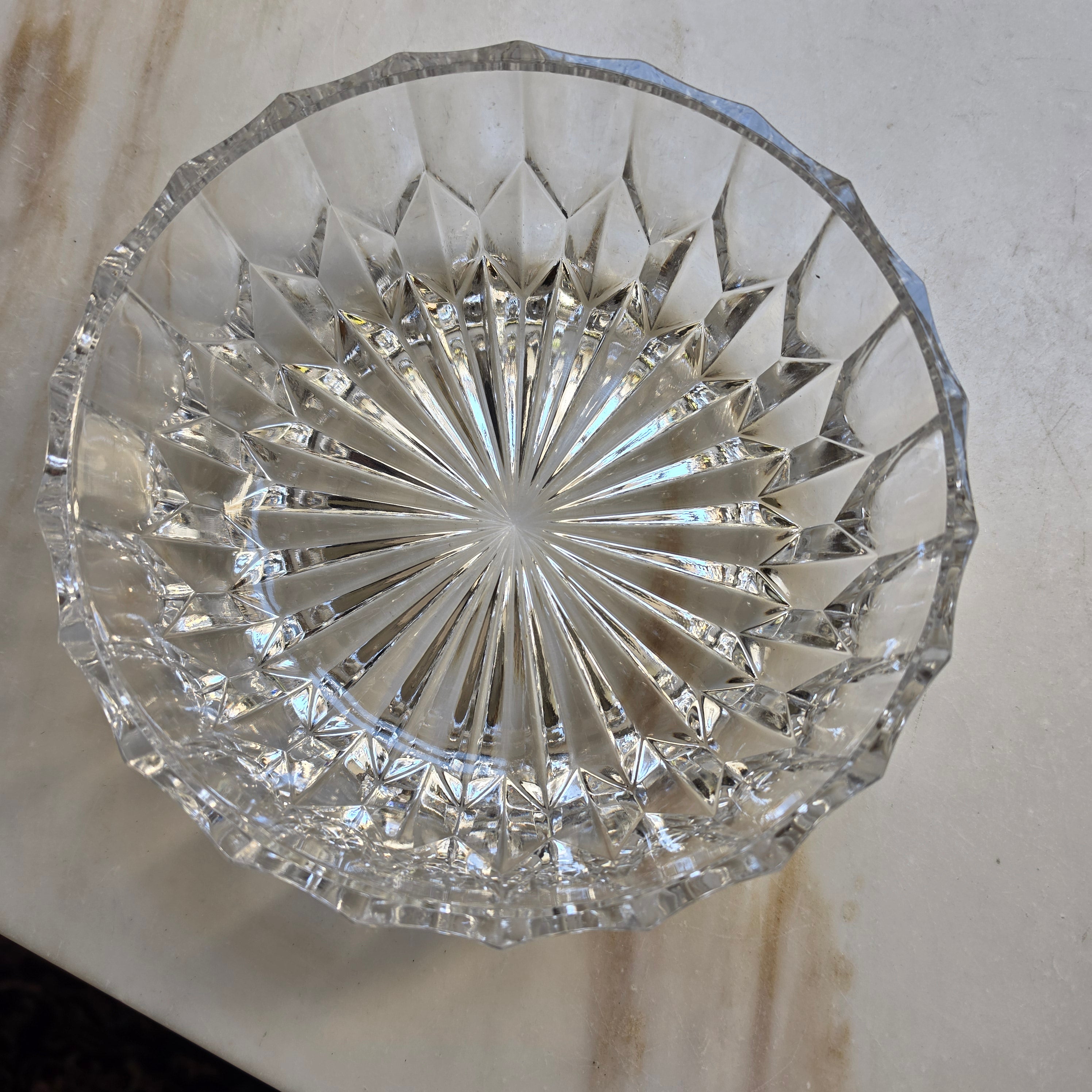 Vintage Glasschale in Kristalloptik für Obst oder Nascherein