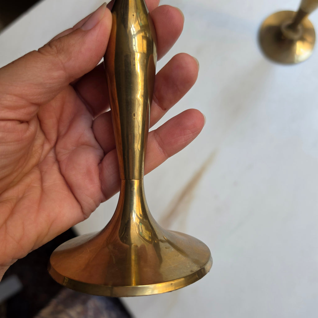 2x Vintage Messing Kerzenständer Set – Elegante Tafeldekoration
