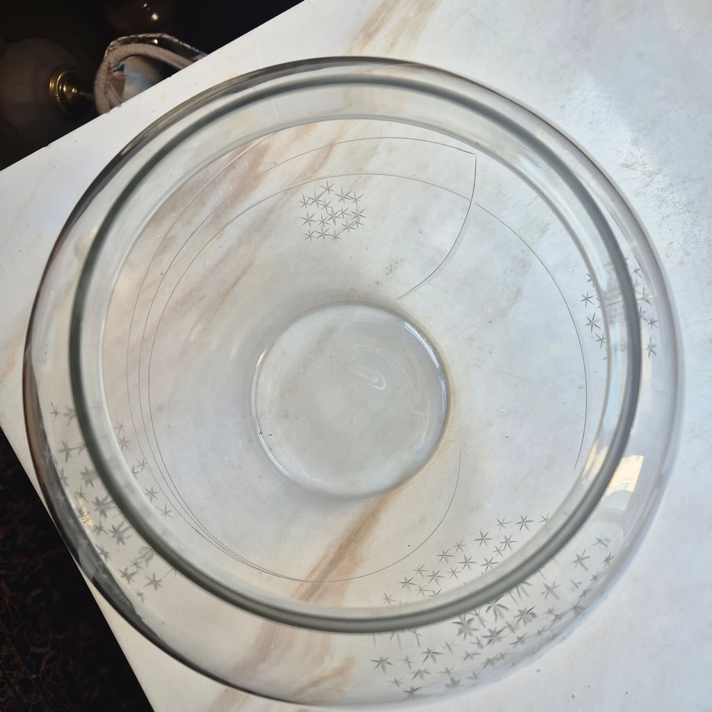 Große Vintage Glas Vase 70er Jahre Blumen