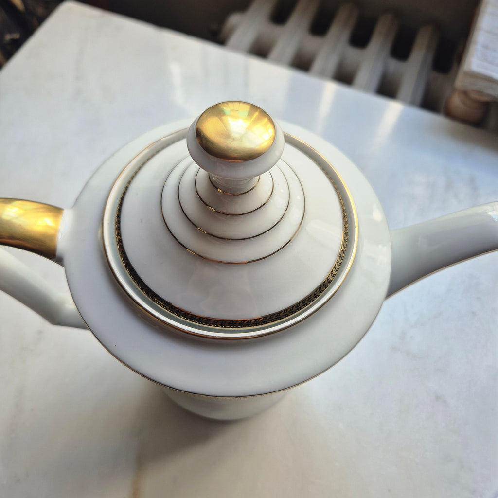 Große Kaffeekanne Porzellan mit Goldrand - Schönwald Bavaria