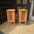 2x Biedermeier Nachtschränkchen – Massivholz mit Messingknopf