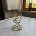 Antikes Jugendstil Likörglas / Schnapsglas – Handgemalt mit Emaille-Dekor & Goldstaffage - um 1900