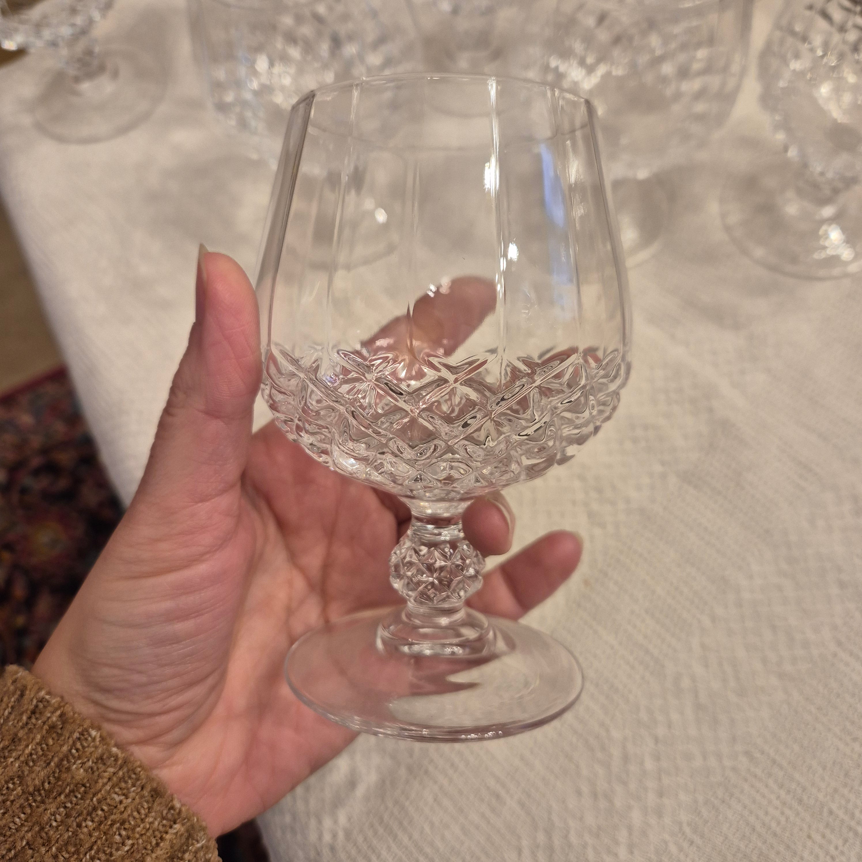 Vintage Kristalloptik Cognac, Wein Gläser - Brandy Bourbon Ballon Retro 50er Jahre