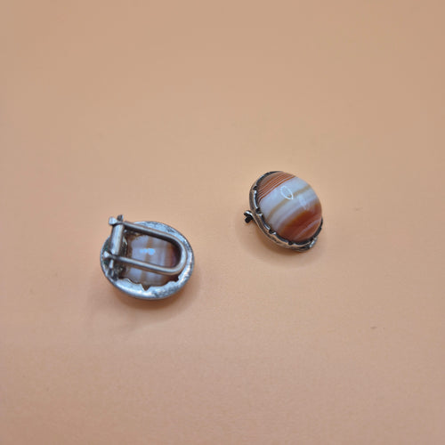 Alte 800er Silber Manschettenknöpfe mit Edelstein