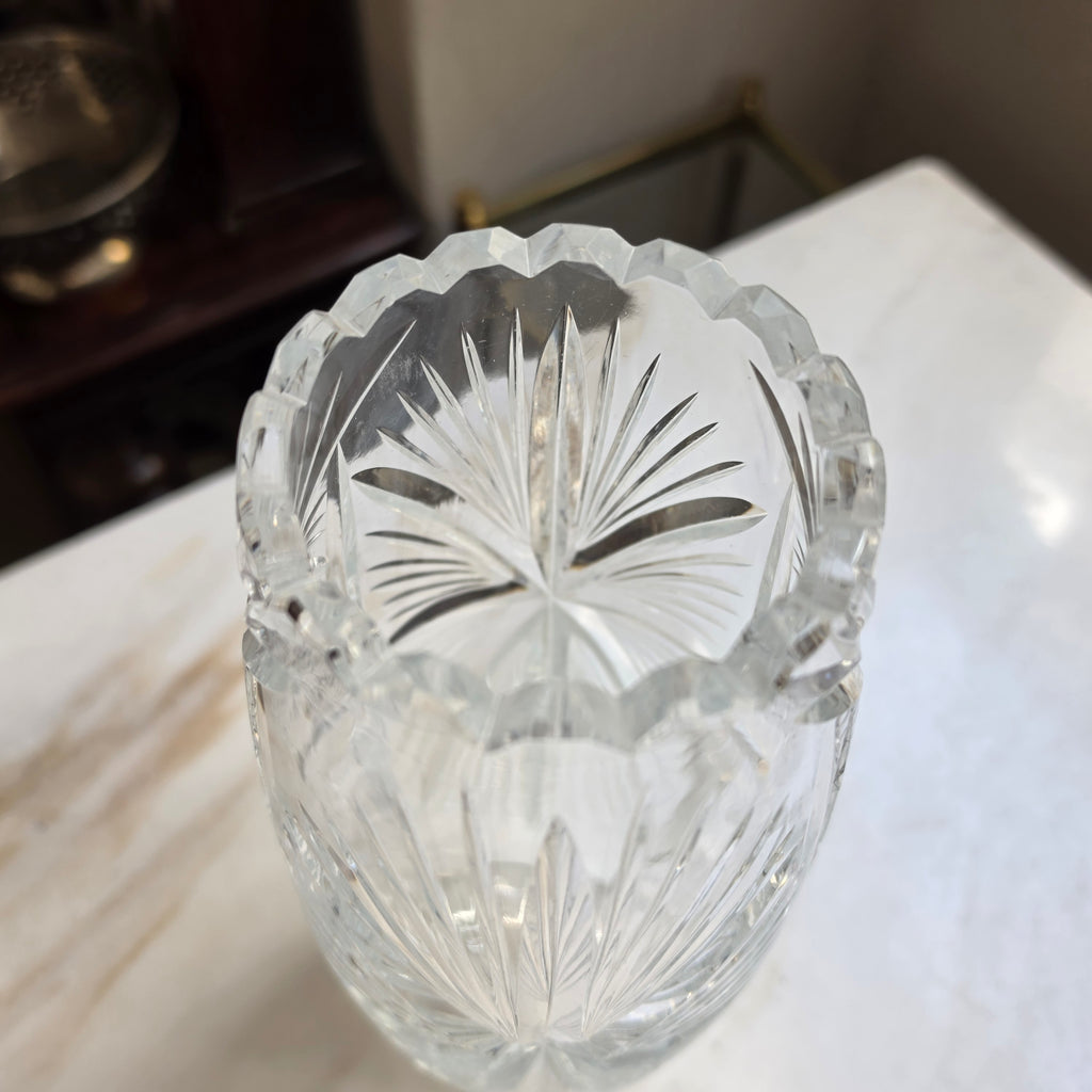 Vintage Handgeschliffene Kristall Vase