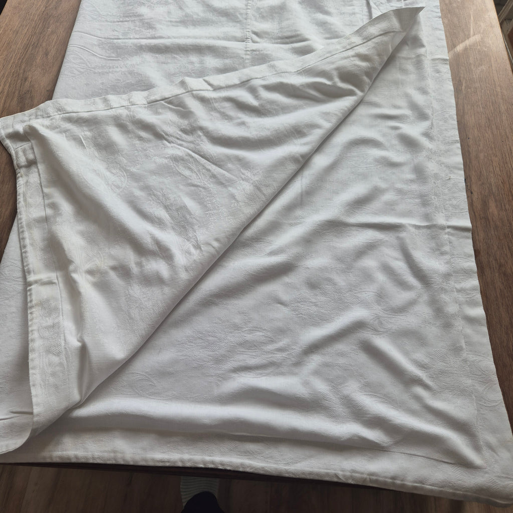 Antike Bettwäsche fürs Baby Damast Baumwolle* kleiner Deckenbezug Shabby Chic Brocante 110x120cm 🤍