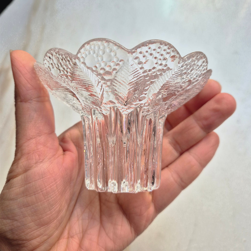 Lausitzer Glas Kerzenständer Vintage