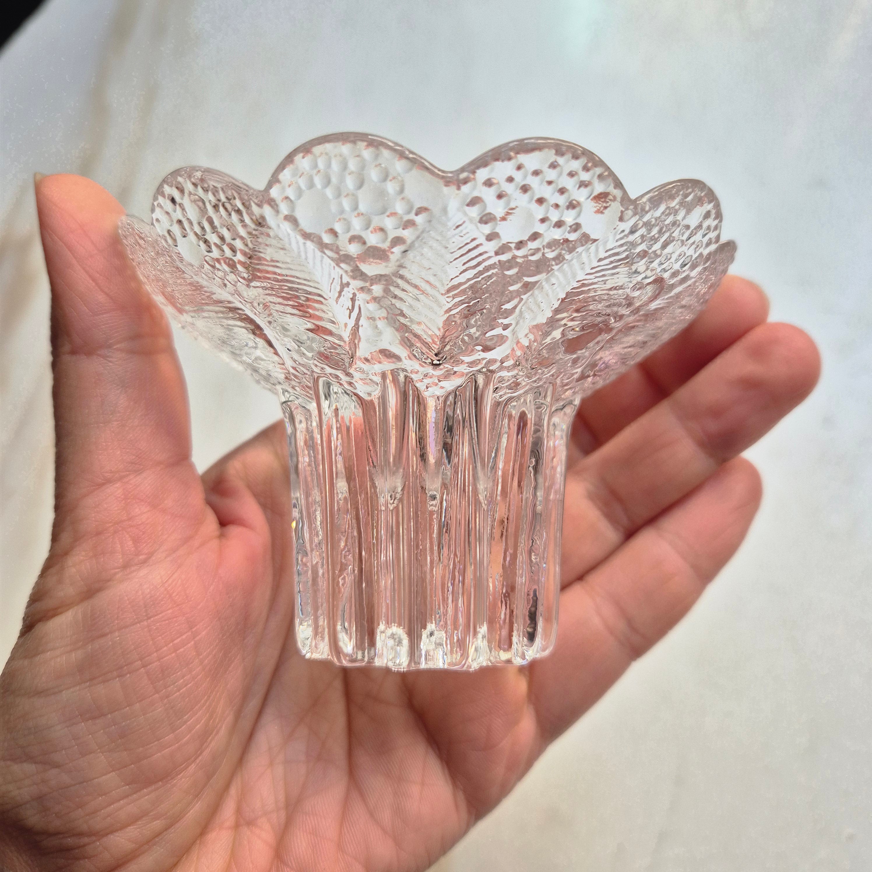 Lausitzer Glas Kerzenständer Vintage