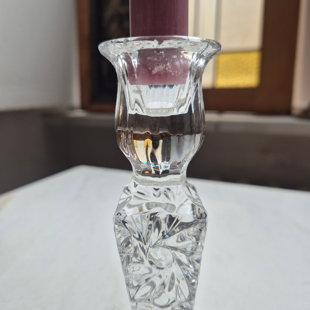 Vintage Kerzenhalter Kristall Glas Kerzenständer