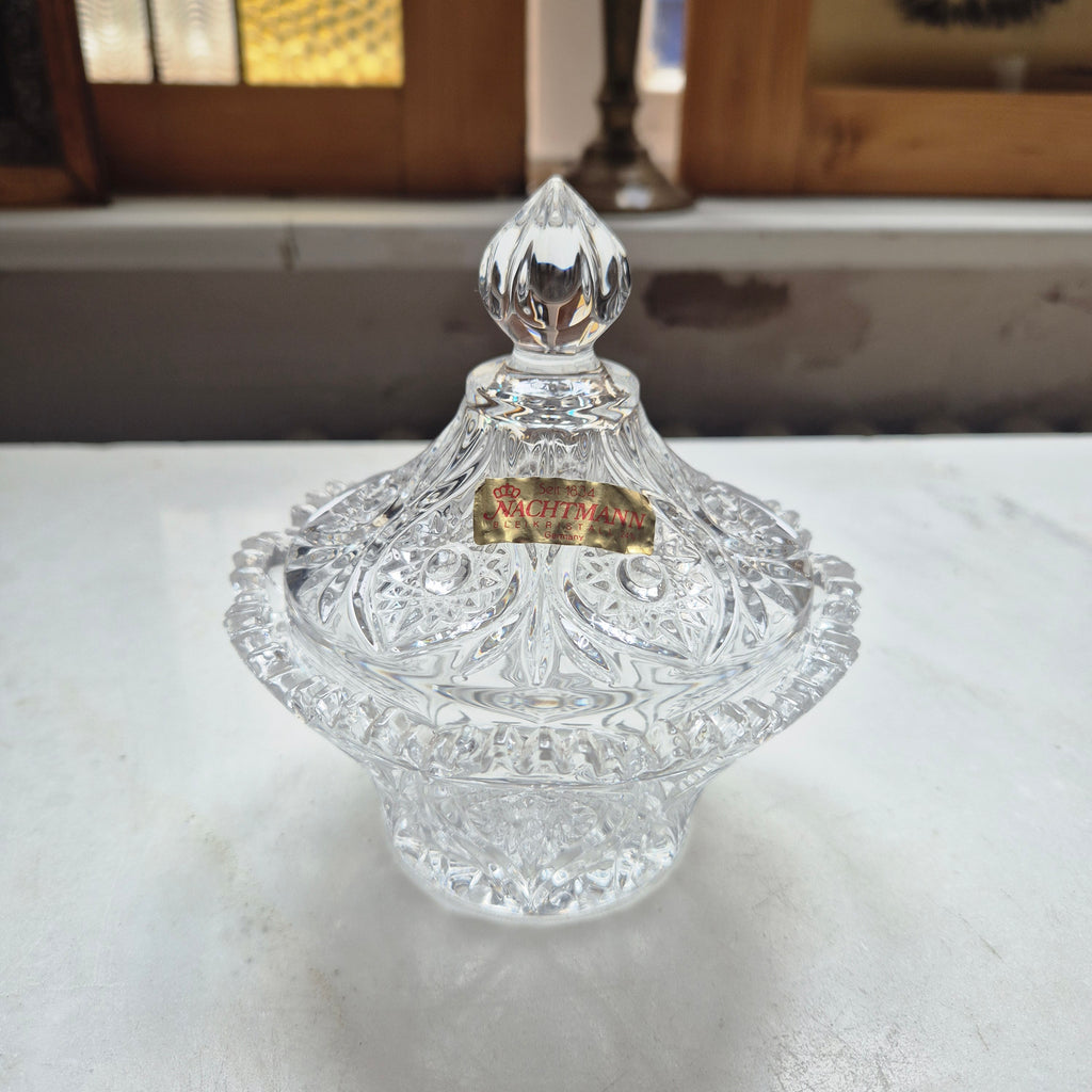 Vintage Bonboniere Schale aus Bleikristall mit Deckel - von Nachtmann