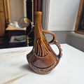 Braune Keramik Vase Krug glasiert 60er Jahre mit Henkel Midcentury