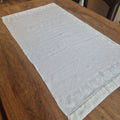 Antikes Jugendstil Küchen-&Geschirrtuch weiß Damast Baumwolle 49x90cm Tuplen