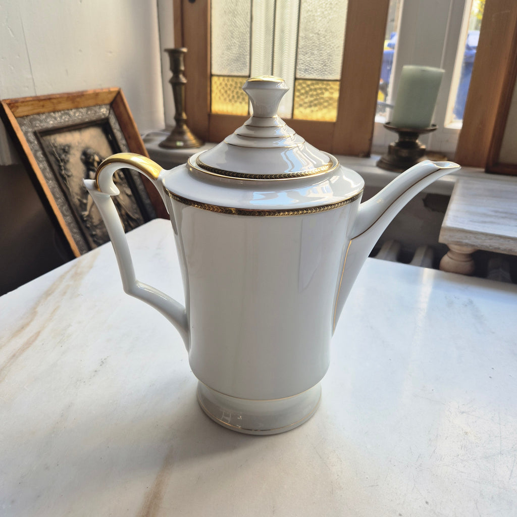 Große Kaffeekanne Porzellan mit Goldrand - Schönwald Bavaria