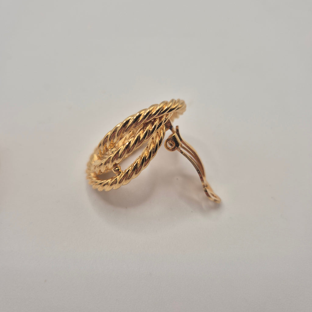 Vintage 50er Jahre Massive Runway Ohrringe / Made in West Germany Statement Clips Gold