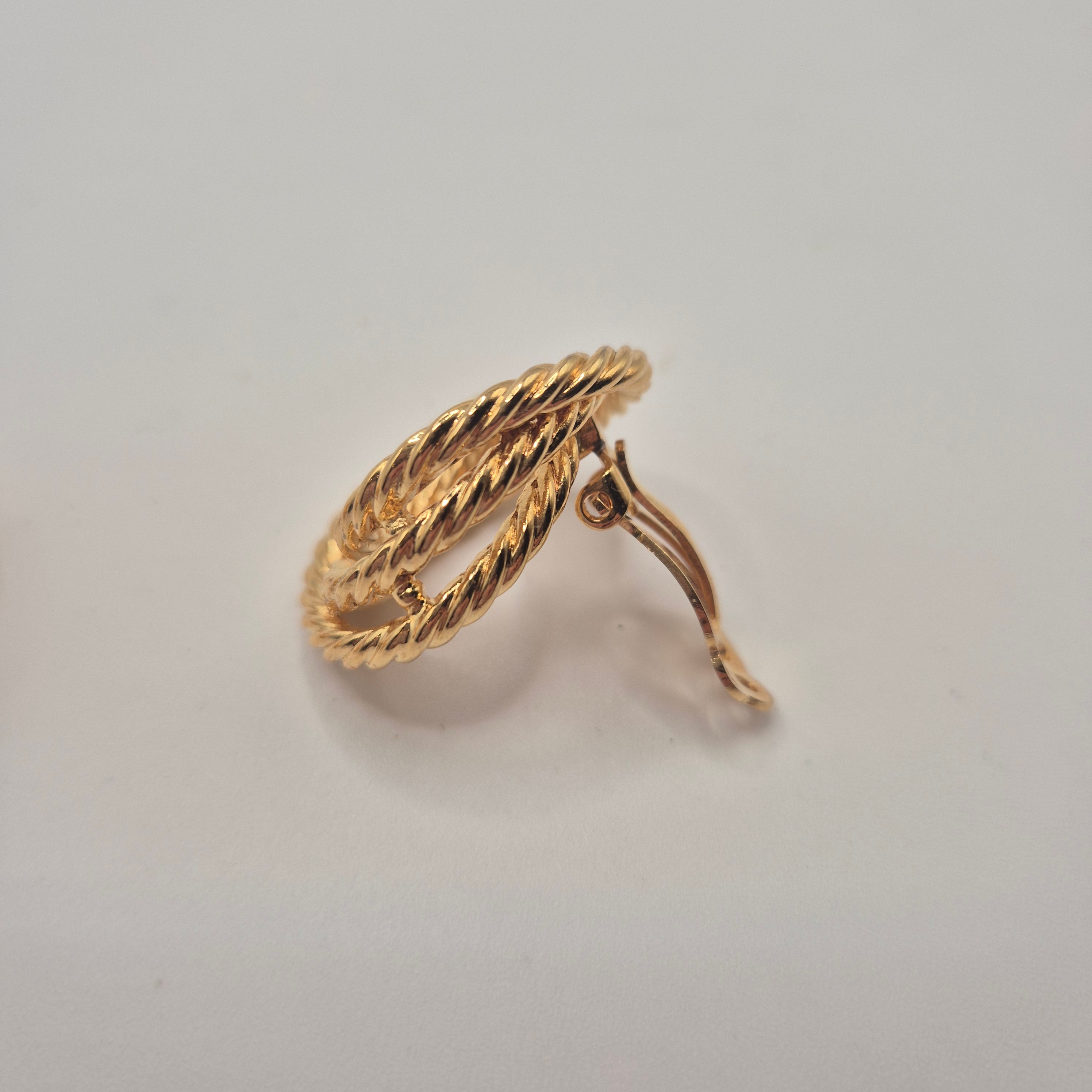 Vintage 50er Jahre Massive Runway Ohrringe / Made in West Germany Statement Clips Gold