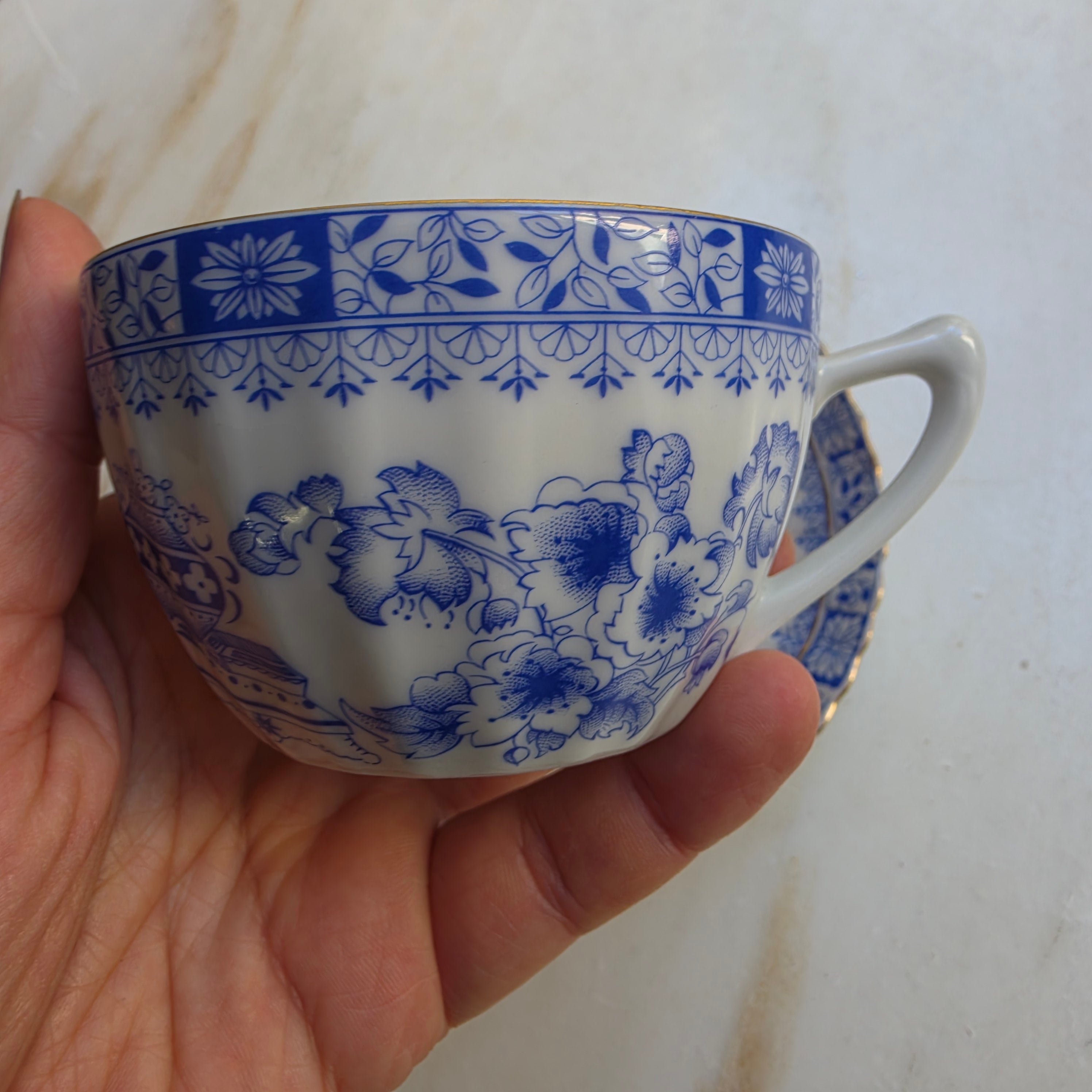 1x Tasse mit Untertasse - China Blau - Seltmann Weiden Bayern