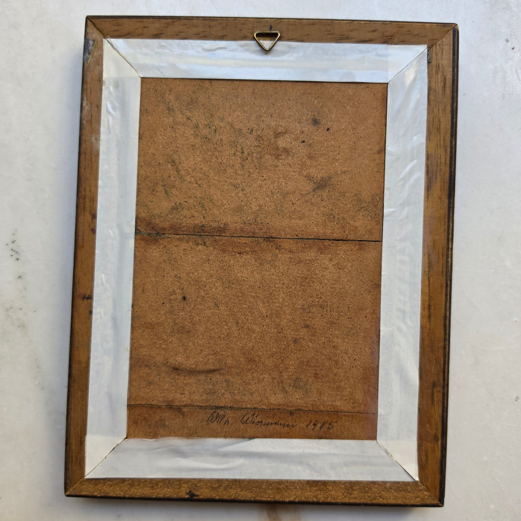 Vintage Ölgemälde Blumenstillleben – Signiert Wilh. Wiemann 1985 – Im edlen Holzrahmen mit Goldleiste