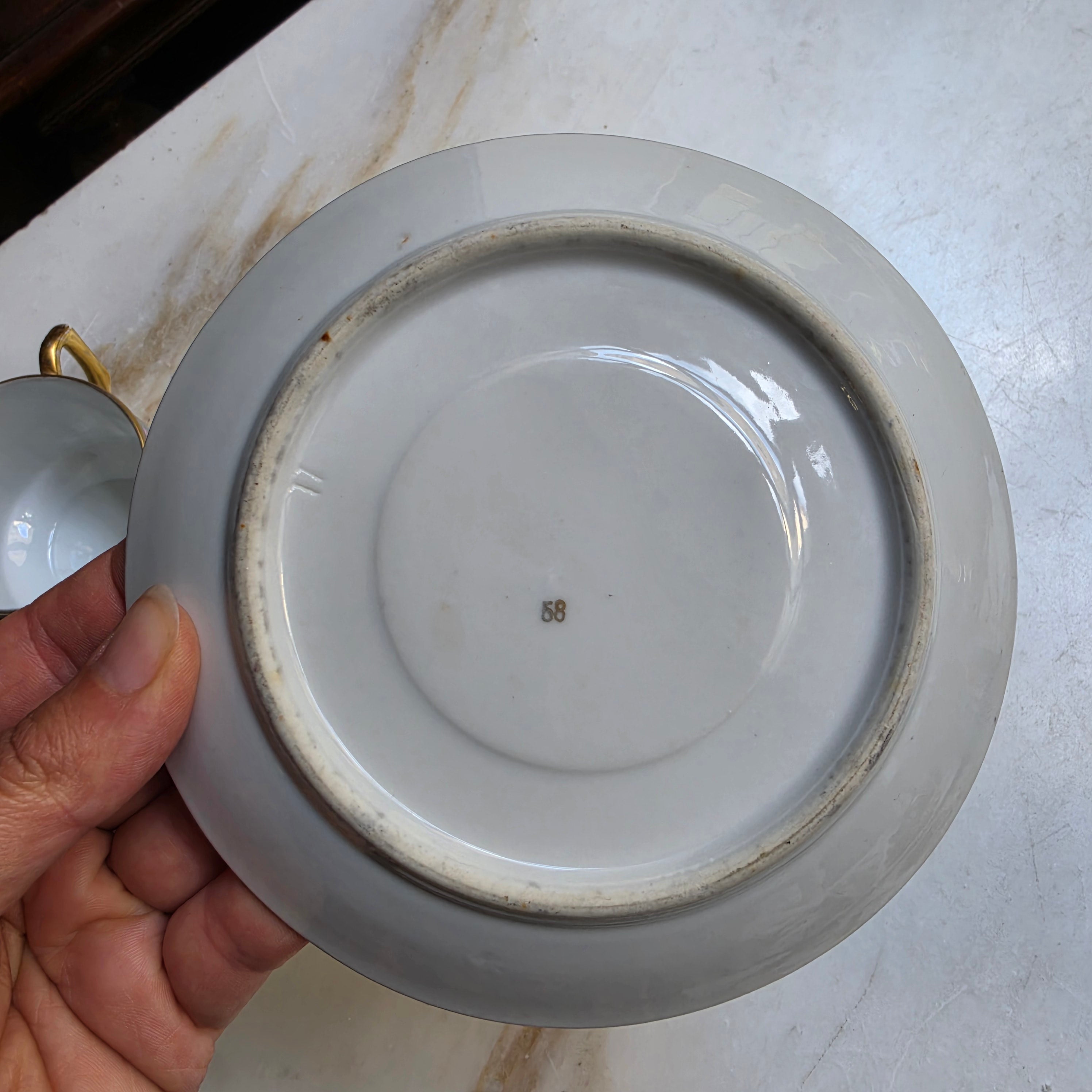 Antike Jugendstil Tasse mit Untertasse – Sontag & Söhne (um 1900)