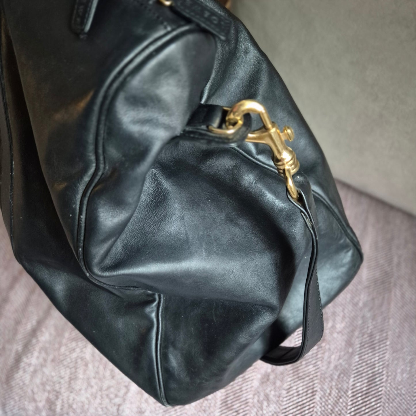 Seltene Vintage LOEWE Nappa Leder Shopper / Tote – 90er Jahre – Schwarz