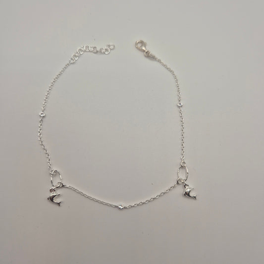 Zartes Fußkettchen Silber 925 Delfin
