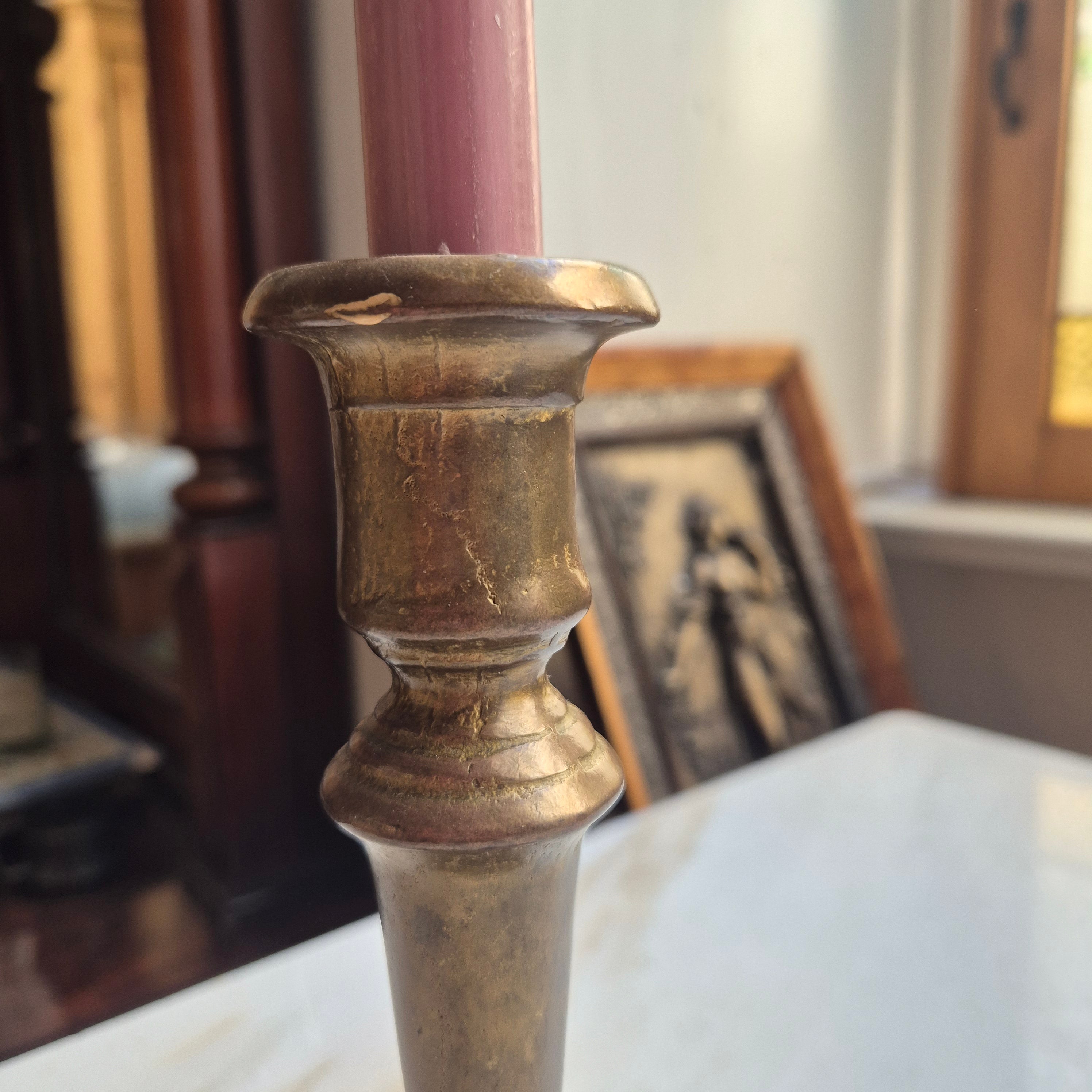 Massiver Messing Kerzenständer Vintage