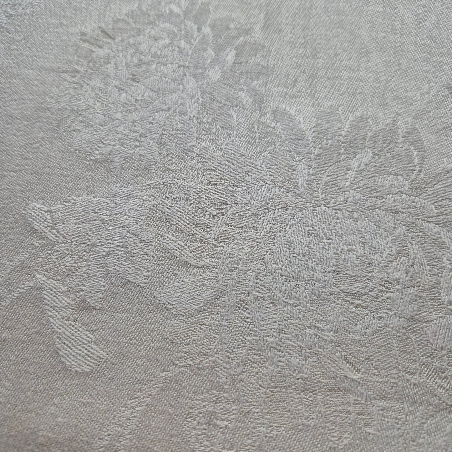 3x Antike Jugendstil Küchen-&Geschirrtücher cremeweiß Löwenzahnmotiv Damast Baumwolle