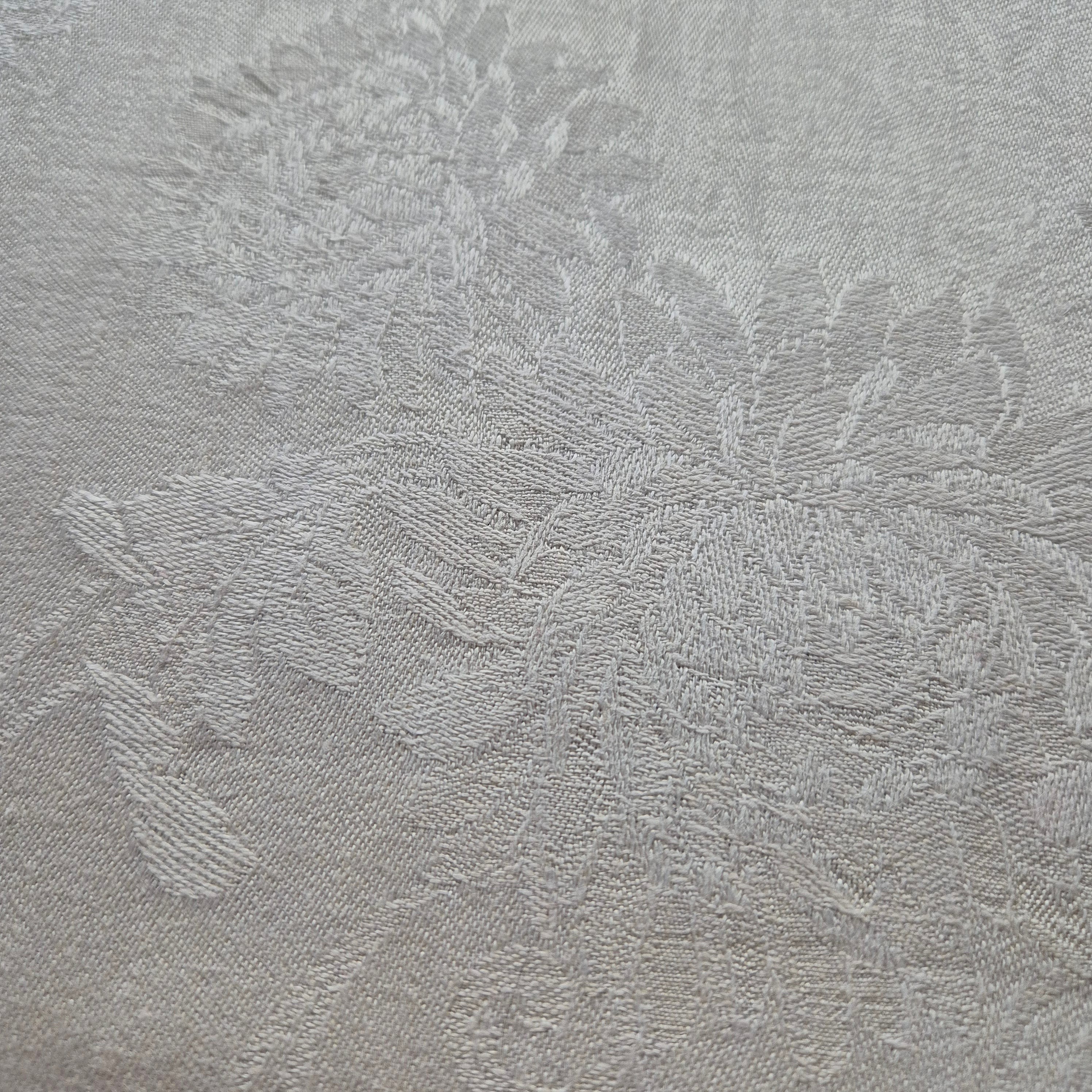 3x Antike Jugendstil Küchen-&Geschirrtücher cremeweiß Löwenzahnmotiv Damast Baumwolle