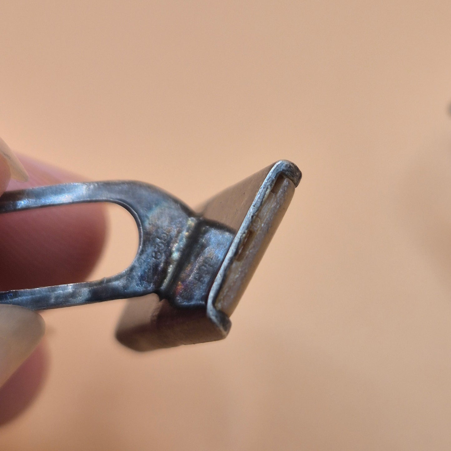 Vintage alte Manschettenknöpfe 835 echt Silber rechteckig mit Perlmutt