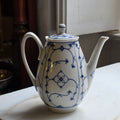 Vintage Winterling Bavaria Porzellankanne – Blaues Strohmuster - Indisch Blau