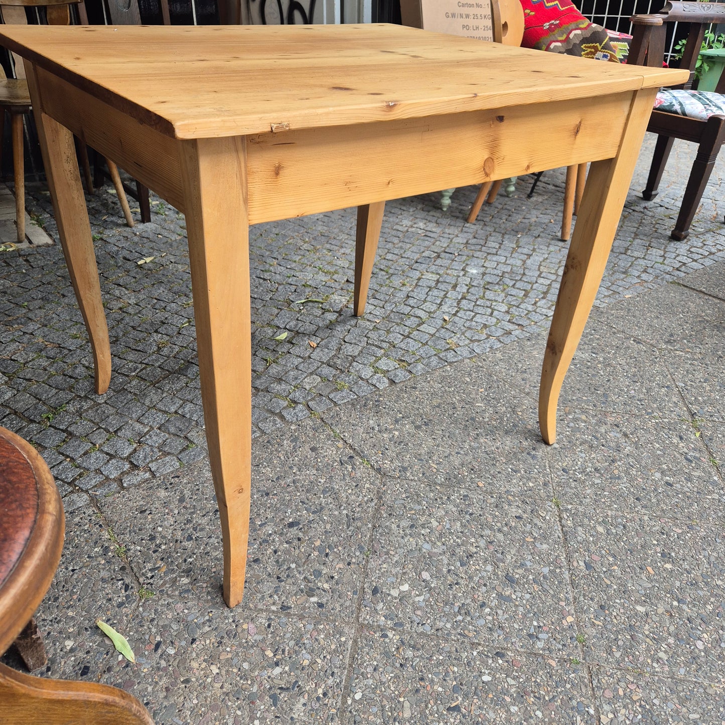 Antiker Biedermeier Tisch Kiefernholz 80x90cm Vollholz