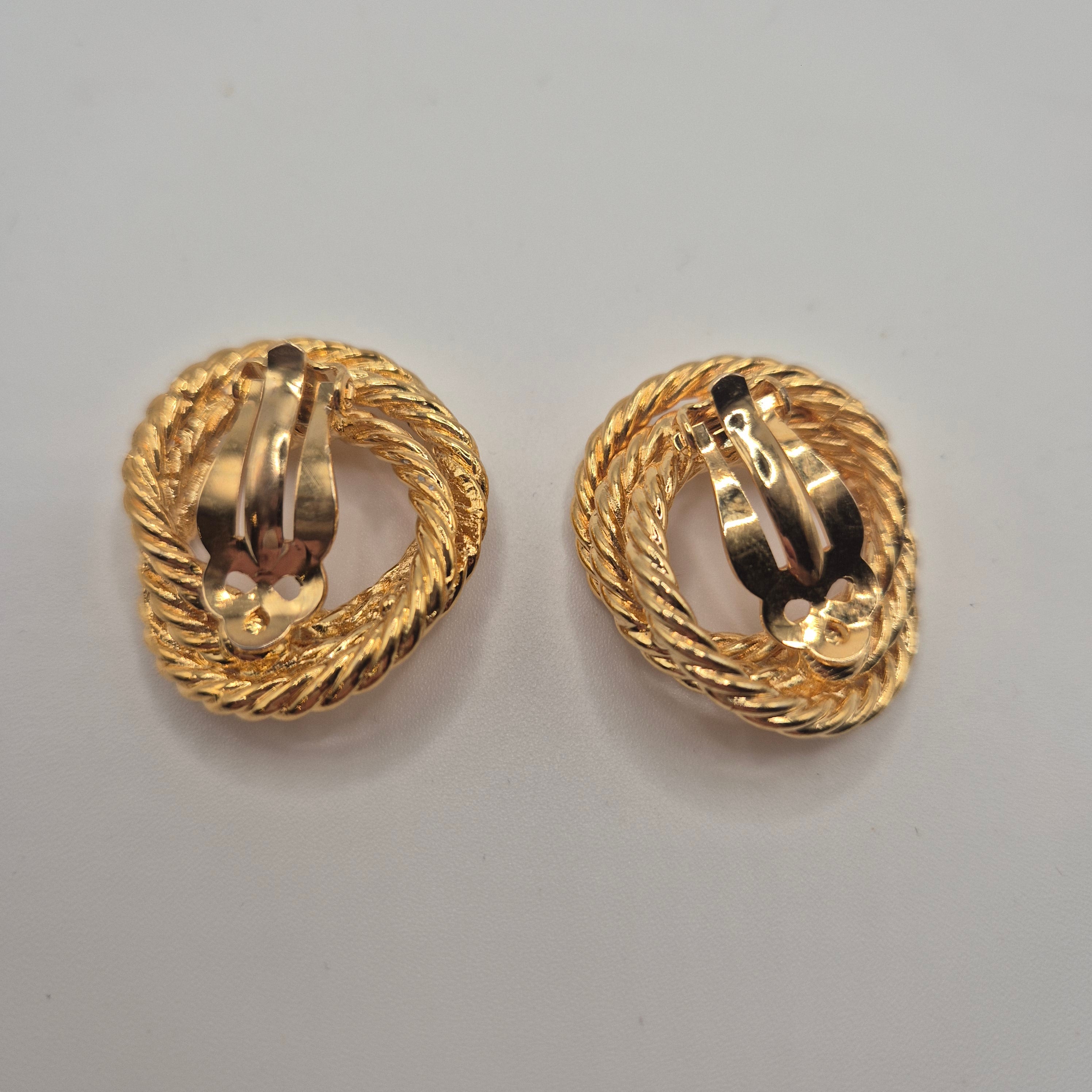 Vintage 50er Jahre Massive Runway Ohrringe / Made in West Germany Statement Clips Gold