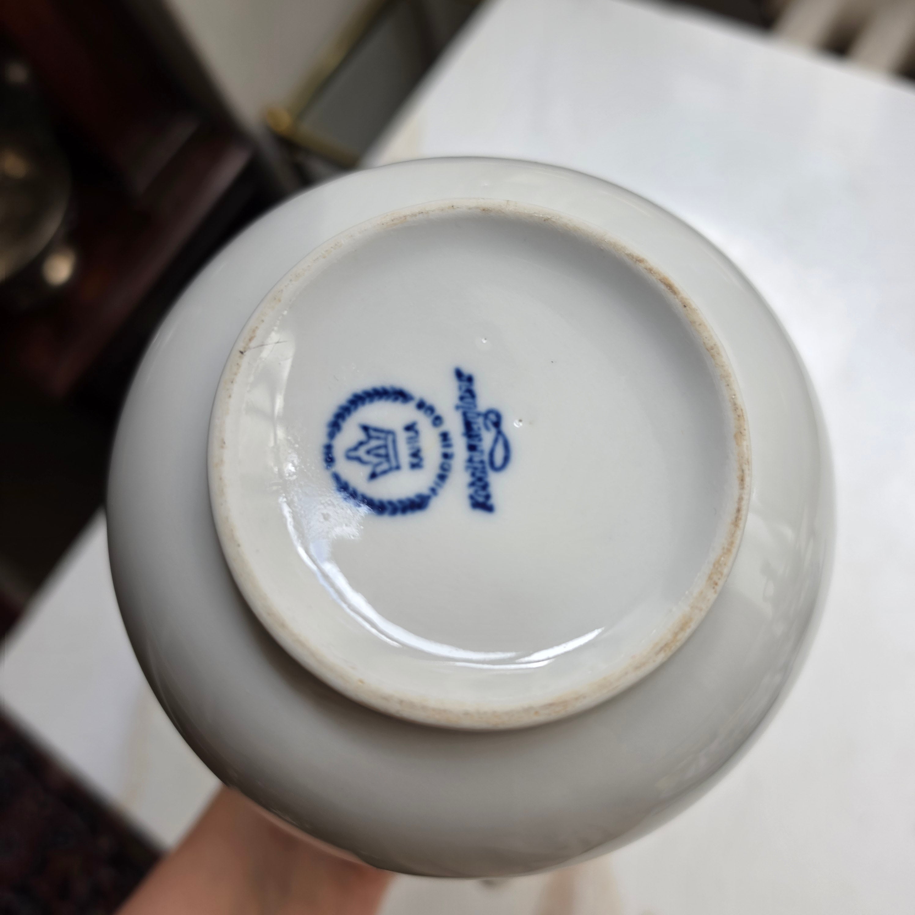 Große Vintage Kahla Zwiebelmuster Tee Kaffeekanne Kanne Vintage blau weiß