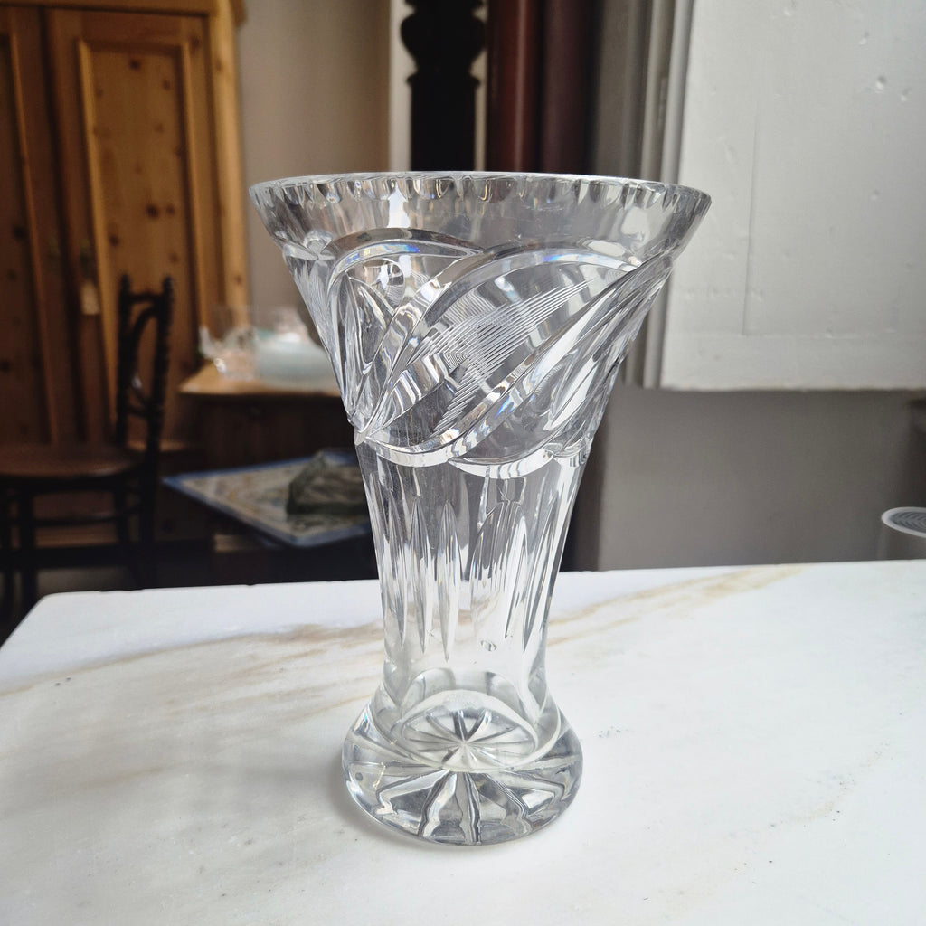 Wunderschöne Vintage Kristall Vase Groß (2x minimale Abplatzer)