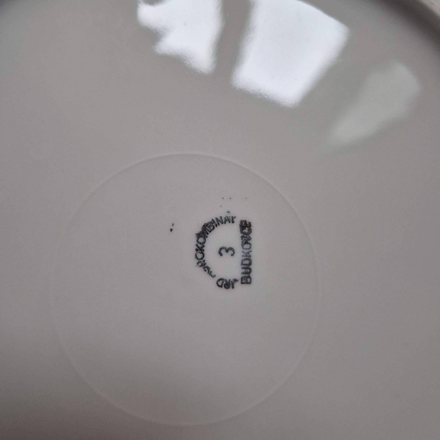 6x Antike flache Speiseteller Blumendekor weiß mit lila Goldrand