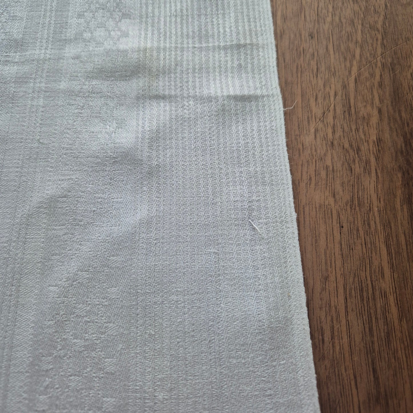 Antikes Jugendstil Küchen- & Geschirrtuch weiß Leinen Baumwolle 44x148cm Monogramm D.N. ♡