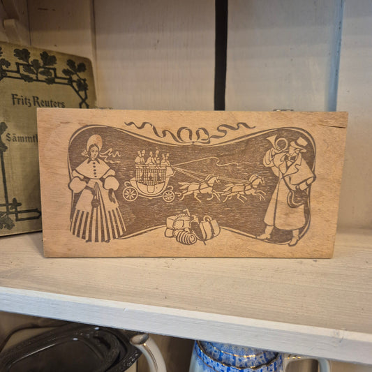 Alte dünne Holz Schachtel Kutsche Cinderella