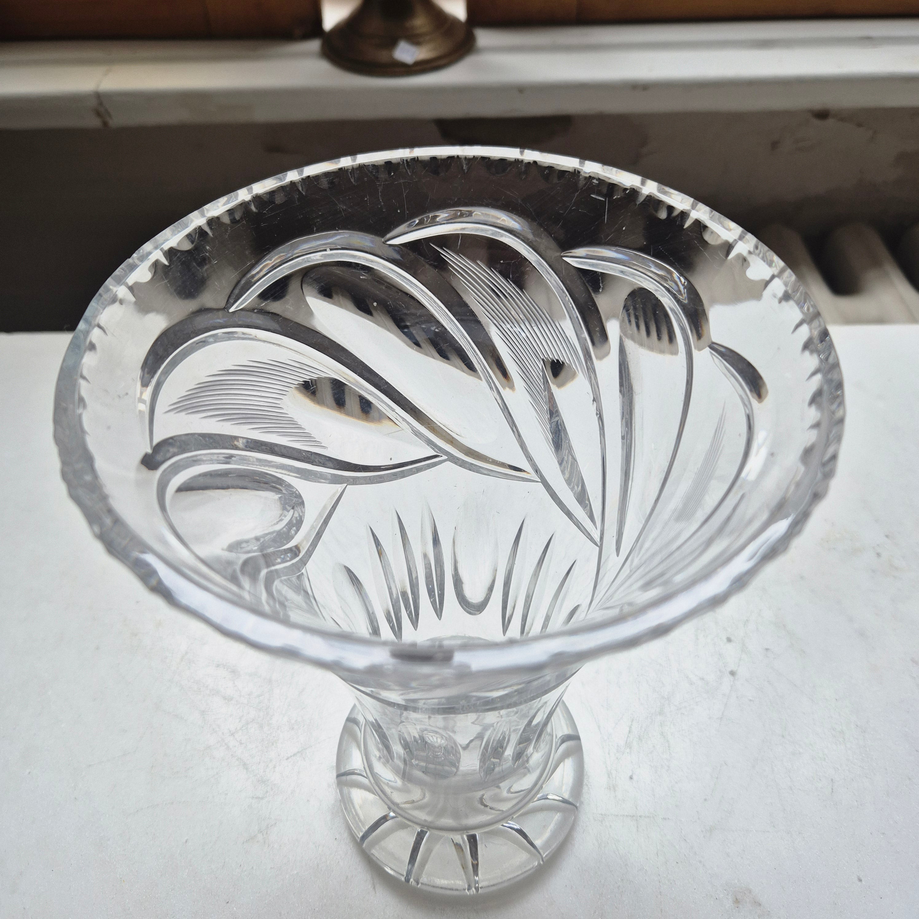 Wunderschöne Vintage Kristall Vase Groß (2x minimale Abplatzer)