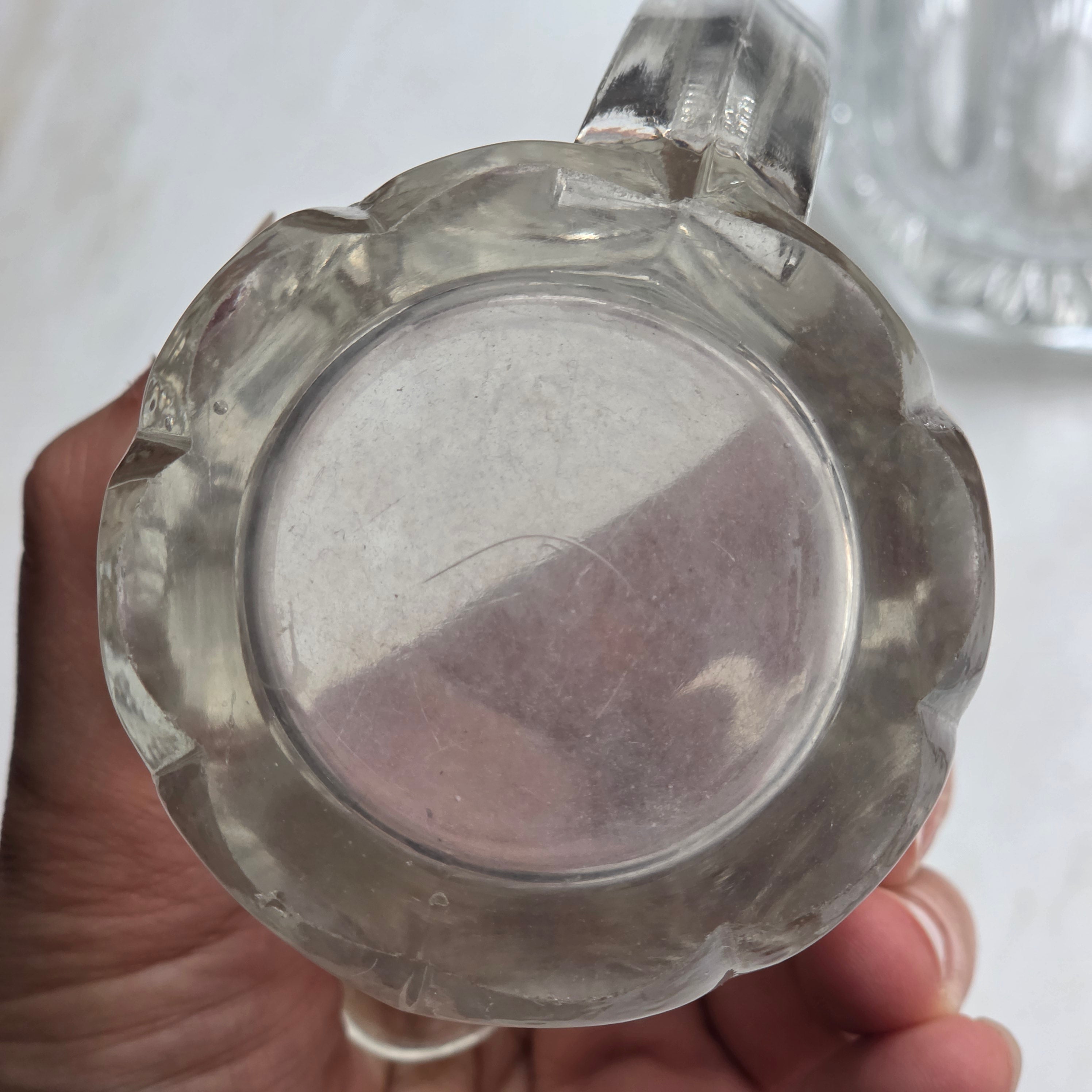 Vintage Milchkännchen Milchkanne Krug Kanne klein Glas Art Deco Stil
