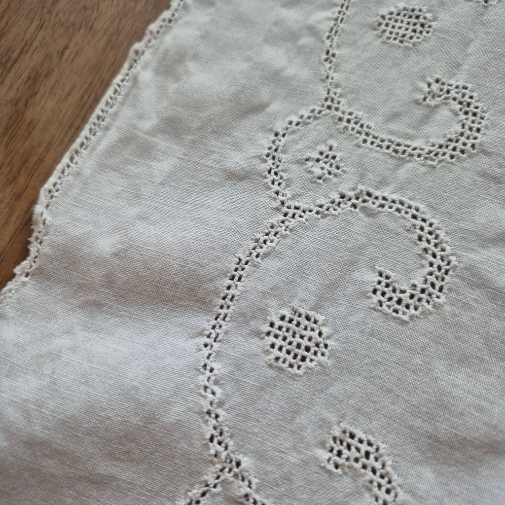 Antiker Handgemachter Tischläufer Zierdeckchen Spitze 80x34cm weiß 🤍