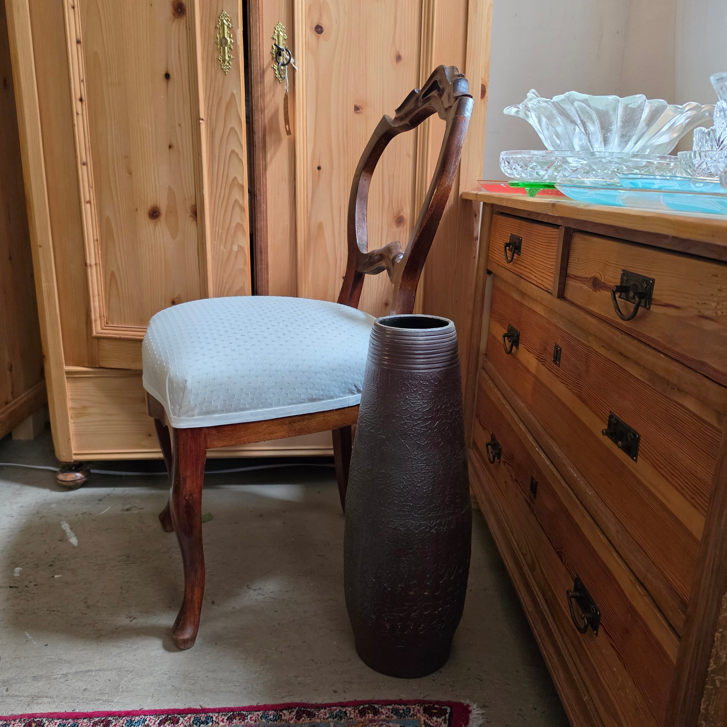 Vintage Bodenvase DDR – VEB Haldensleben – Fat Lava - Borken-Design