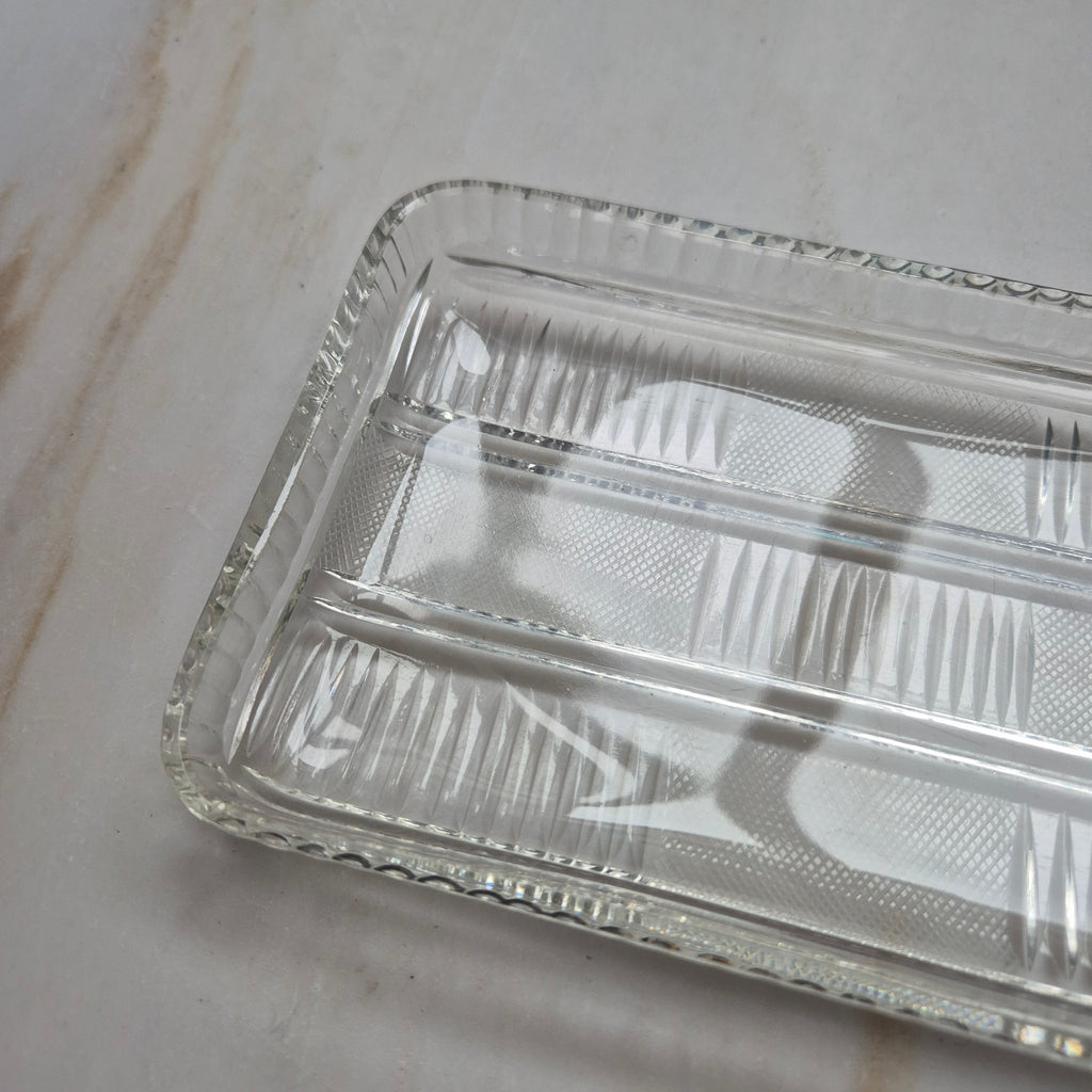 Vintage Glas Kuchenplatte - Servierplatte