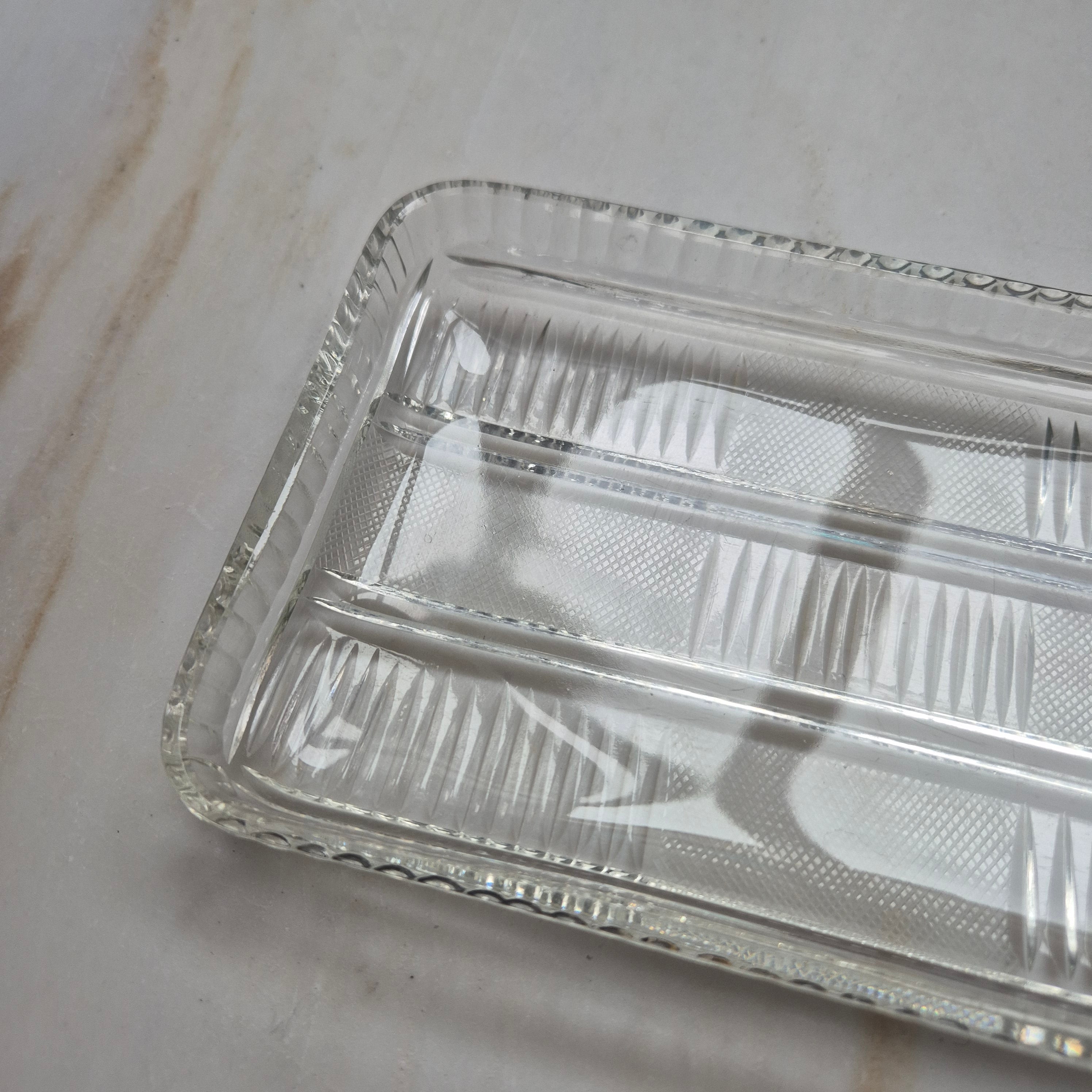 Vintage Glas Kuchenplatte - Servierplatte