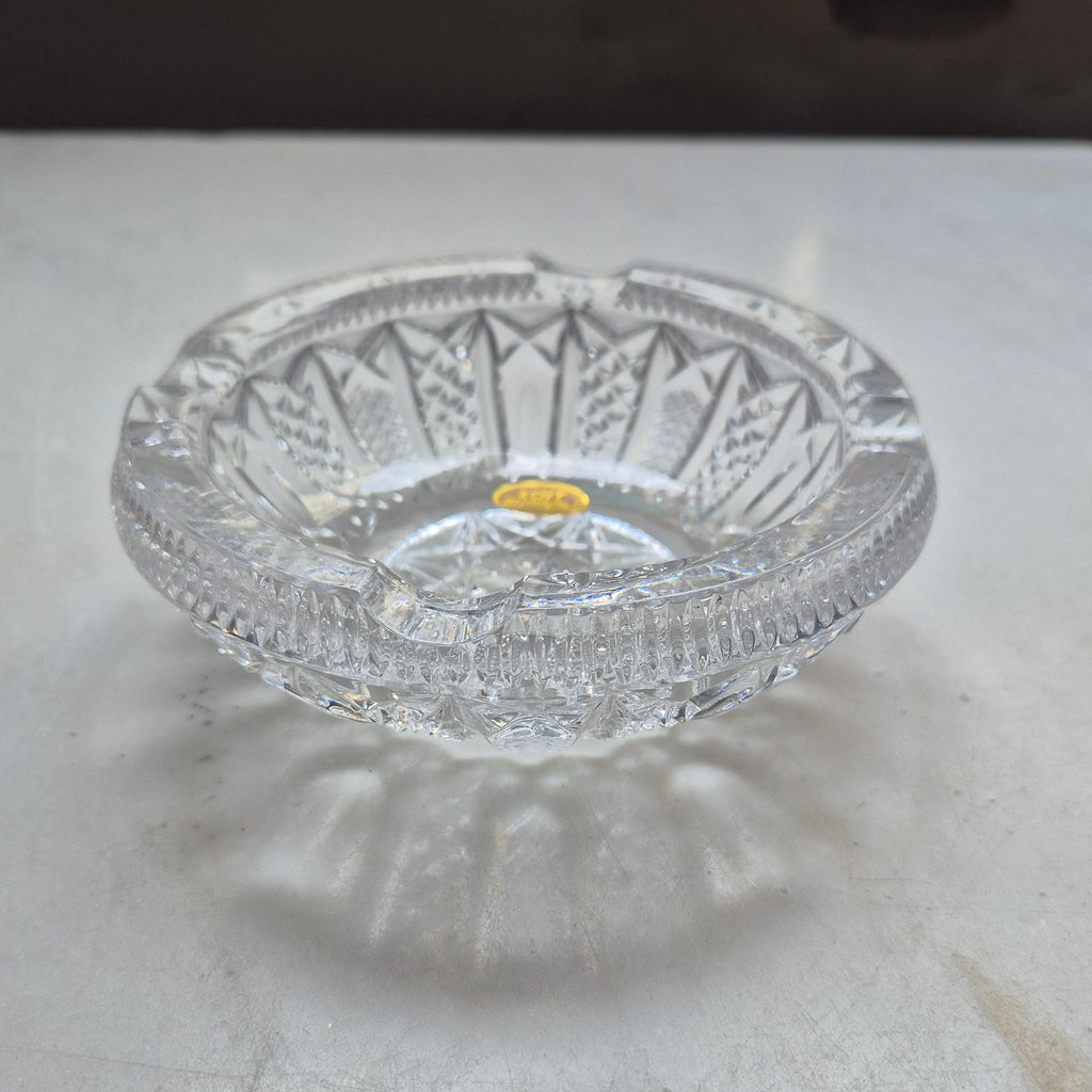 Vintage Bleikristall Aschenbecher mit geschliffenem Dekor