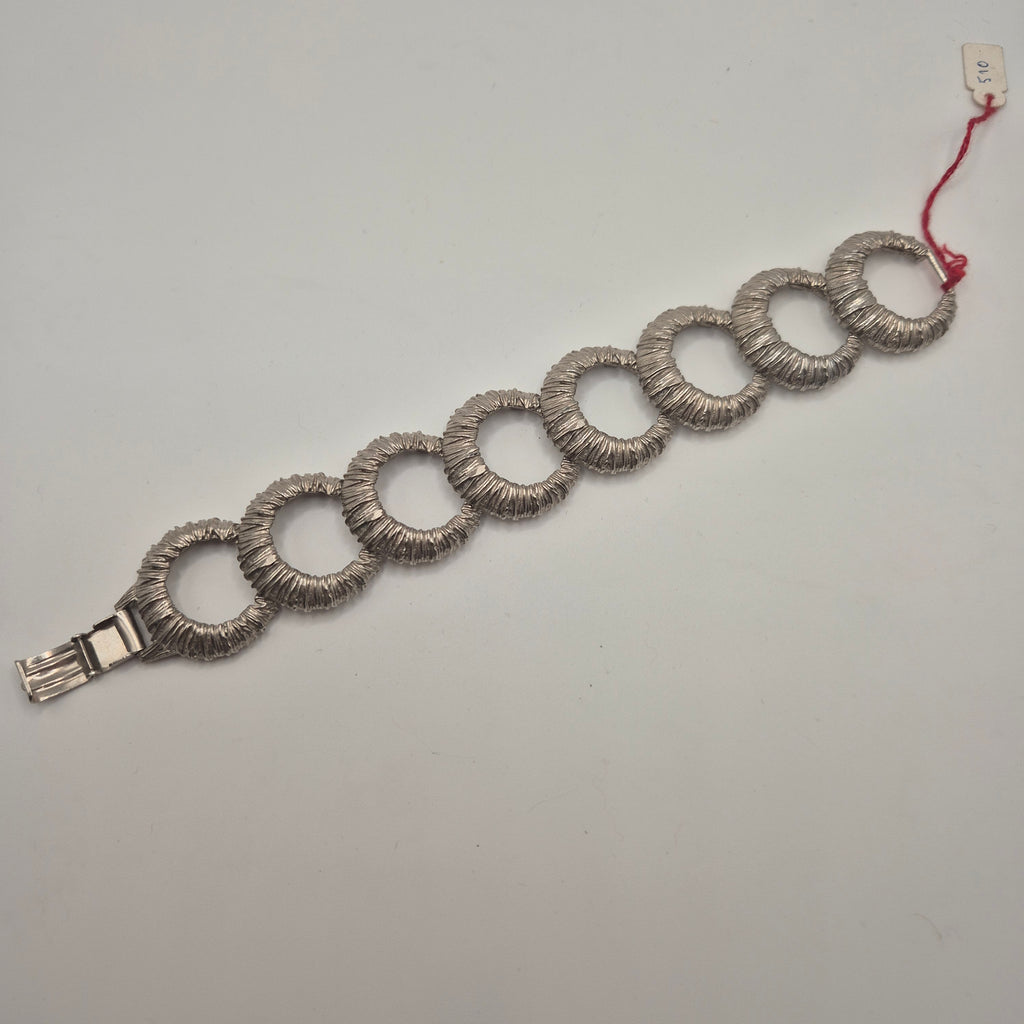 Silbernes Vintage Armband massiv Metall Statement 80er Jahre